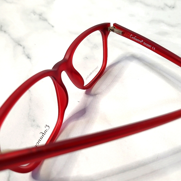 NEW Rx'able Eyeglass Frame, Matte RED glasses, full rim lightweight 52-19-145 - Picture 6 of 7